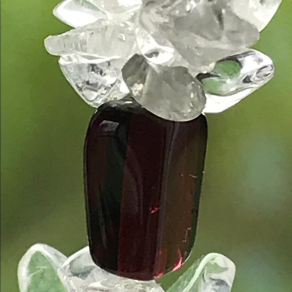 Natural Rock Crystal & GARNET Necklace - Picture 5 of 8